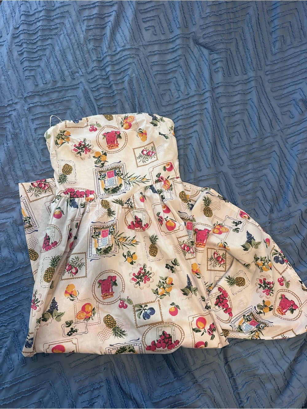 Jessica Simpson Strapless Floral Midi Dress - Cream with Multi Floral - Picture 2 of 5